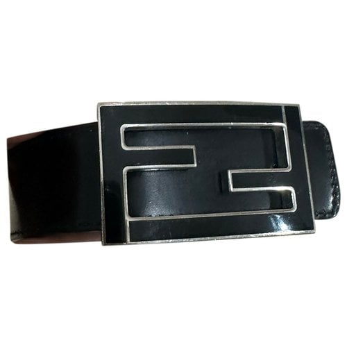 Pre-owned Fendi Leather Belt In Black
