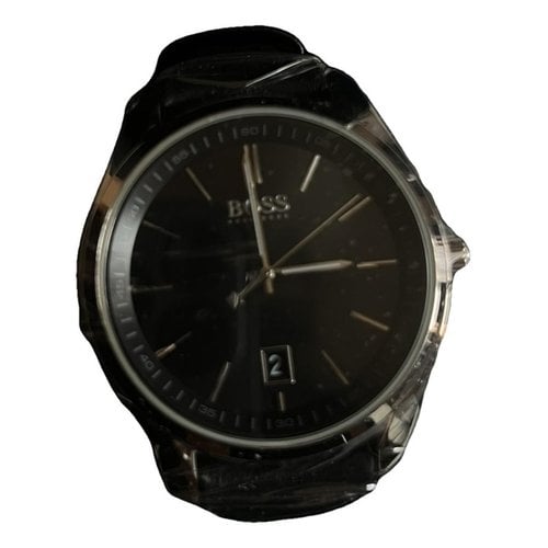 Pre-owned Hugo Boss Silver Watch In Black
