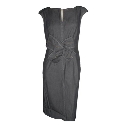 Pre-owned Paule Ka Mid-length Dress In Grey
