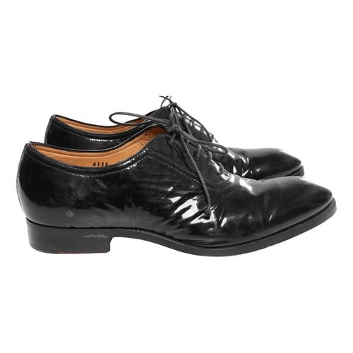 Pre-owned Isaia Leather Lace Ups In Black