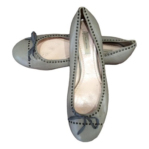 Pre-owned Marc Jacobs Leather Ballet Flats In Grey