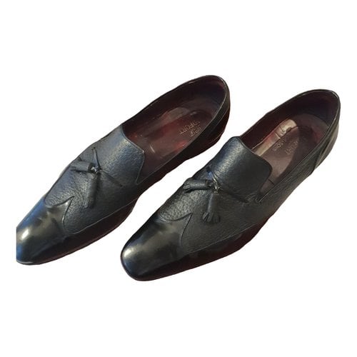 Pre-owned Lidfort Leather Flats In Black