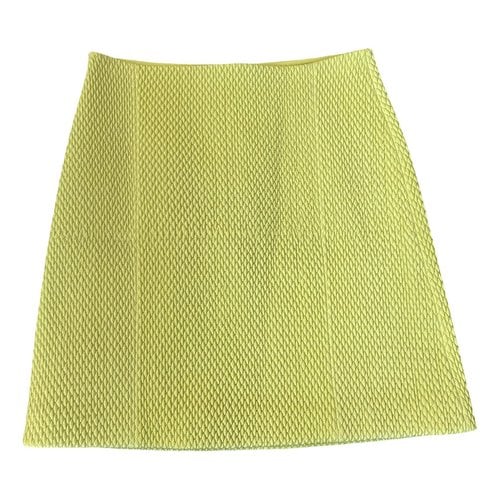 Pre-owned Bottega Veneta Leather Mid-length Skirt In Yellow