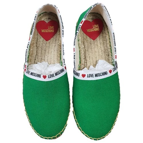 Pre-owned Moschino Love Cloth Espadrilles In Green
