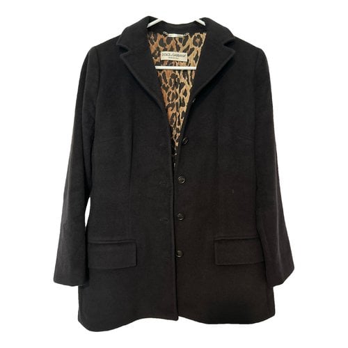 Pre-owned Dolce & Gabbana Cashmere Peacoat In Black