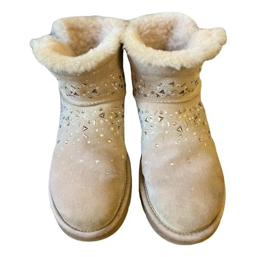 Pre-owned Ugg Leather Boots In Pink