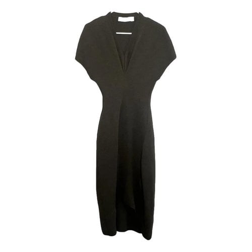 Pre-owned Victoria Beckham Wool Mid-length Dress In Khaki
