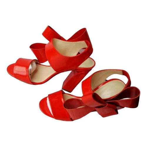 Pre-owned Delpozo Patent Leather Heels In Red