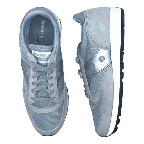 Pre-owned Saucony Leather Low Trainers In Grey