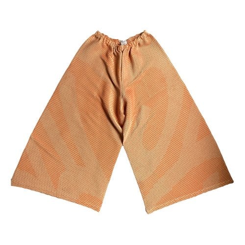 Pre-owned Issey Miyake Trousers In Orange