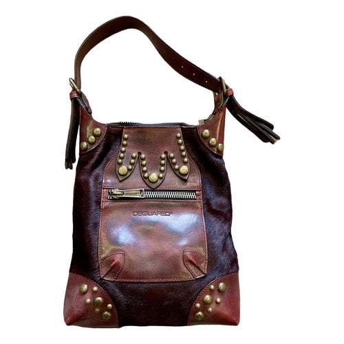 Pre-owned Dsquared2 Pony-style Calfskin Handbag In Brown