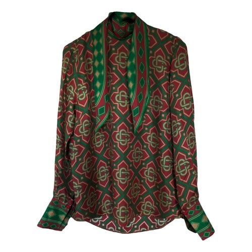 Pre-owned Casablanca Silk Shirt In Burgundy