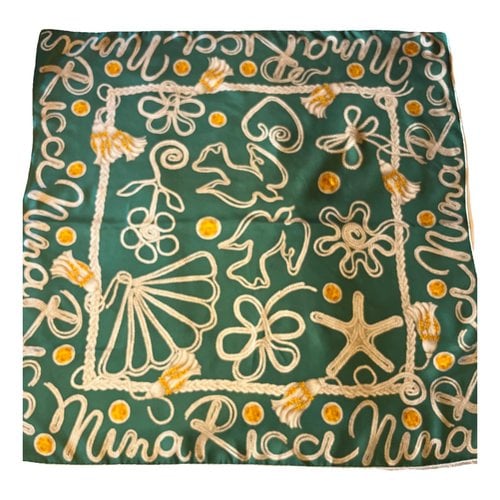 Pre-owned Nina Ricci Silk Neckerchief In Green