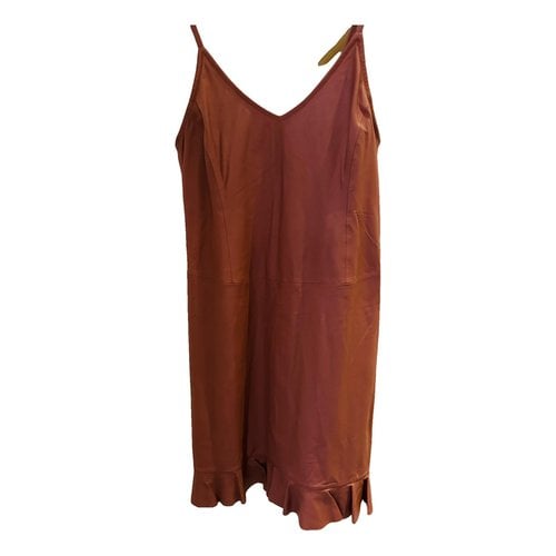 Pre-owned Munthe Leather Dress In Burgundy