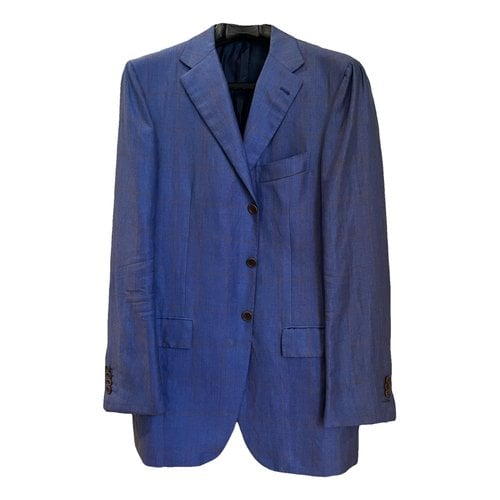 Pre-owned Kiton Cashmere Jacket In Blue