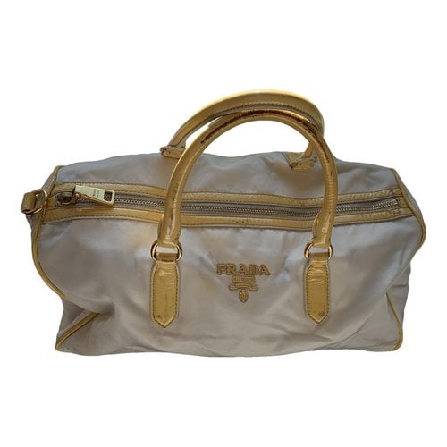 Pre-owned Prada Cashmere Handbag In Gold