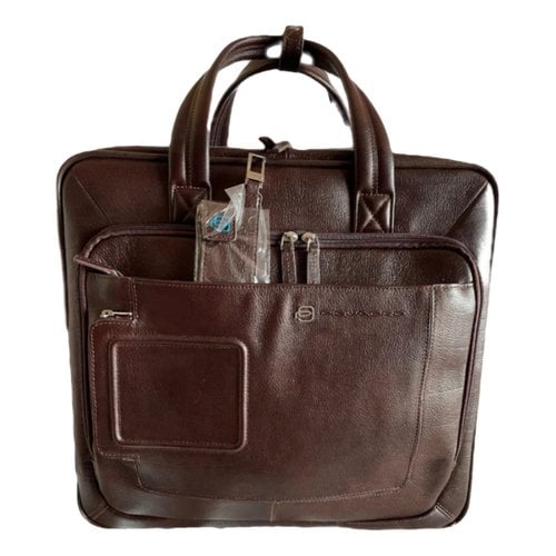 Pre-owned Piquadro Leather Travel Bag In Brown