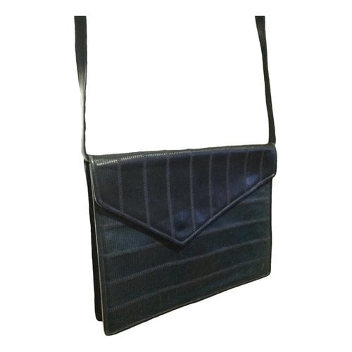 Pre-owned Fendi Flip Leather Crossbody Bag In Blue