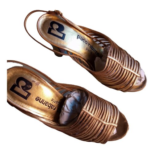 Pre-owned Paco Rabanne Leather Sandals In Gold