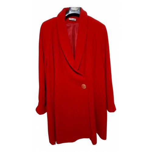 Pre-owned Karl Lagerfeld Cashmere Coat In Red