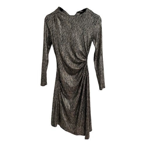 Pre-owned Maje Fall Winter 2020 Glitter Mini Dress In Metallic