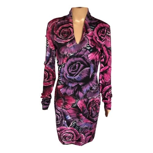 Pre-owned Just Cavalli Dress In Purple