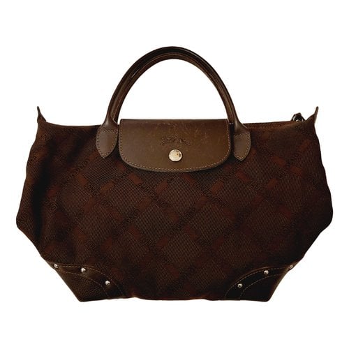 Pre-owned Longchamp Gatsby Leather Tote In Brown