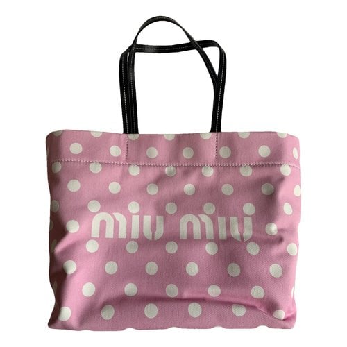 Pre-owned Miu Miu Cloth Handbag In Pink