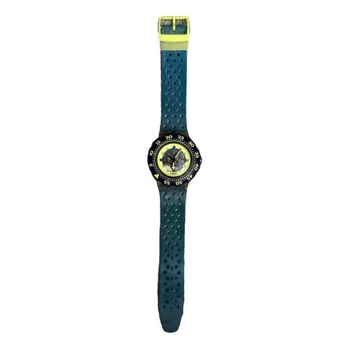 Pre-owned Swatch Watch In Turquoise