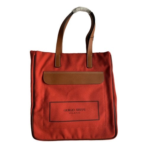 Pre-owned Giorgio Armani Cloth Handbag In Red