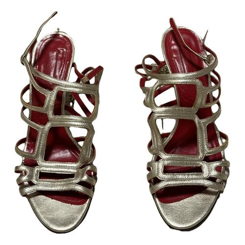 Pre-owned Cesare Paciotti Leather Sandals In Gold