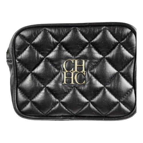 Pre-owned Carolina Herrera Leather Handbag In Black