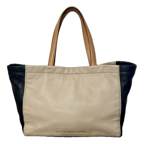 Pre-owned Marc By Marc Jacobs Leather Tote In Beige