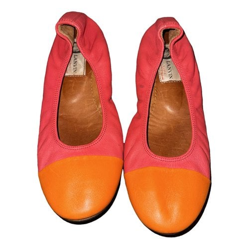 Pre-owned Lanvin Leather Flats In Orange
