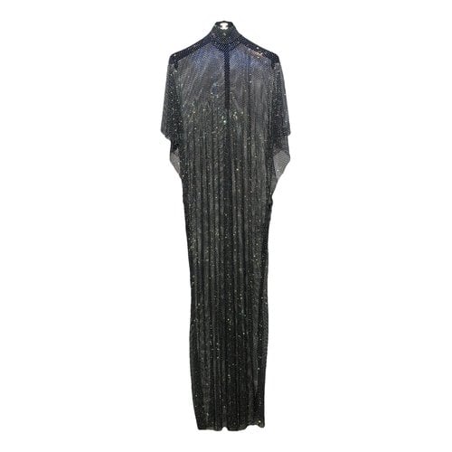 Pre-owned Dolce & Gabbana Glitter Maxi Dress In Silver