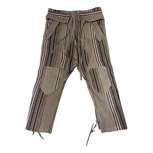 Pre-owned Chloé Linen Trousers In Multicolour