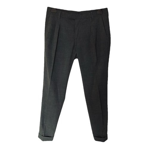 Pre-owned Eleventy Wool Trousers In Anthracite