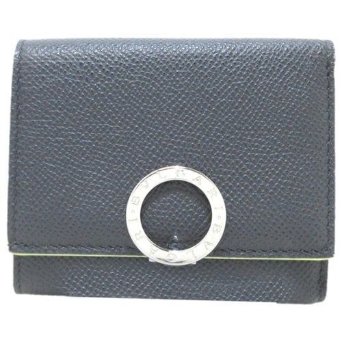 Pre-owned Bvlgari Leather Purse In Grey