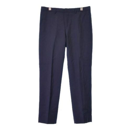 Pre-owned Givenchy Wool Trousers In Navy