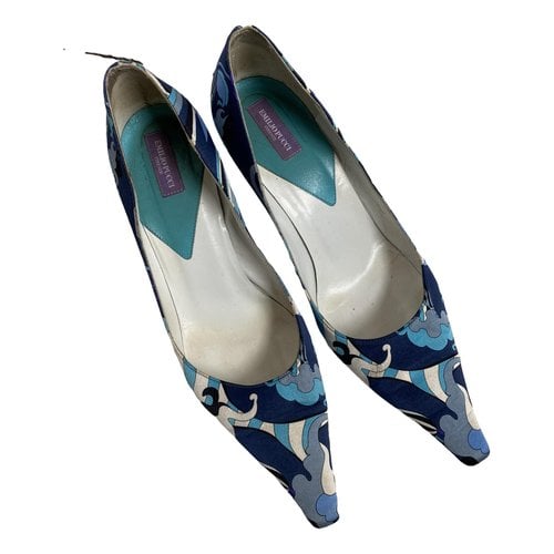 Pre-owned Emilio Pucci Cloth Heels In Blue