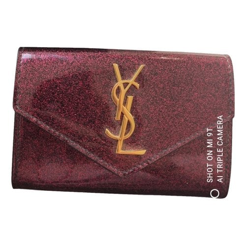 Pre-owned Saint Laurent Patent Leather Purse In Burgundy