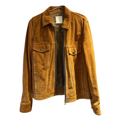 Pre-owned Sandro Leather Vest In Camel