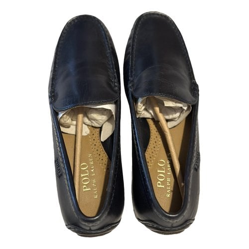 Pre-owned Polo Ralph Lauren Flats In Navy