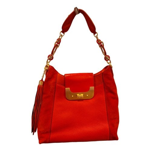 Pre-owned Diane Von Furstenberg Leather Handbag In Red