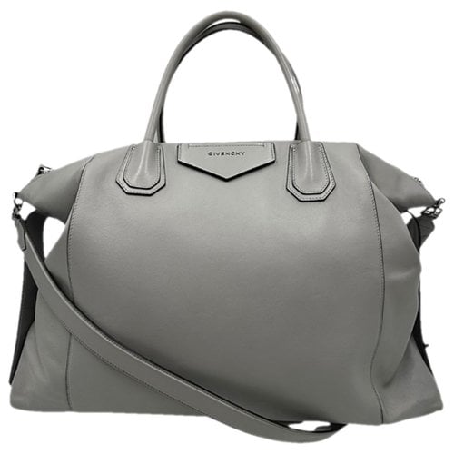 Pre-owned Givenchy Antigona Leather Crossbody Bag In Grey