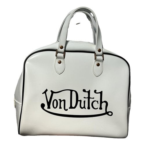 Pre-owned Von Dutch Patent Leather Handbag In White