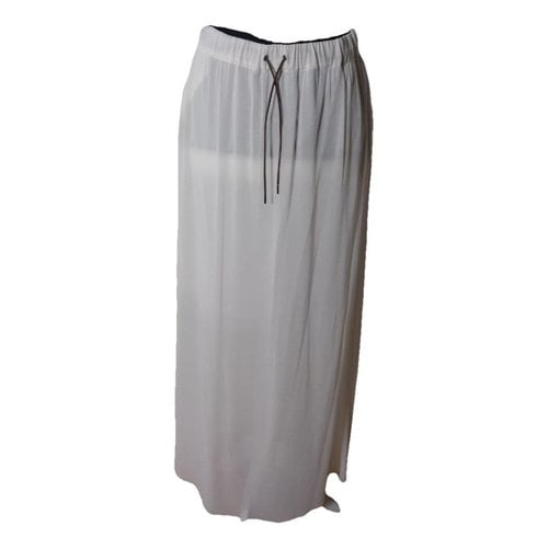 Pre-owned Fabiana Filippi Silk Maxi Skirt In White