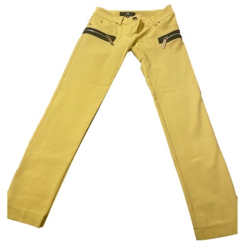 Pre-owned Elisabetta Franchi Straight Pants In Yellow