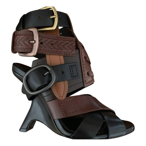 Pre-owned Tom Ford Leather Sandal In Black