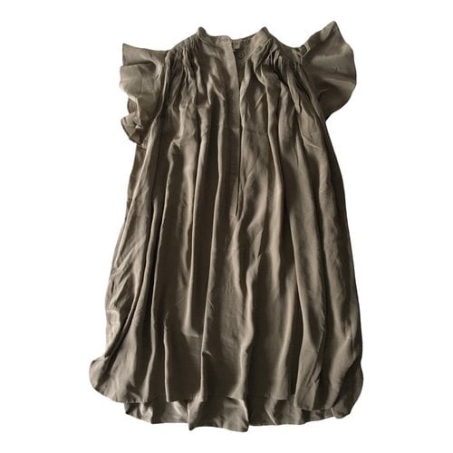 Pre-owned Paul & Joe Silk Mid-length Dress In Khaki